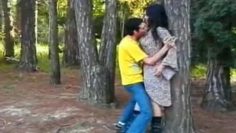 massive Load acquires Blown On brunette hair shemale Penelope Jolie's ramrod After Boyfriend bonks Her wazoo In Woods