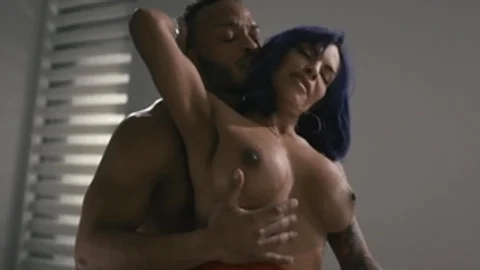 Transsensual.com: Black hair Dillon Diaz cumshot sex scene